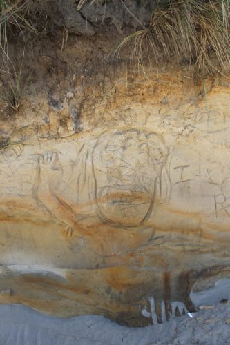 Digital photo, Sand cliff Graffiti, Oregon